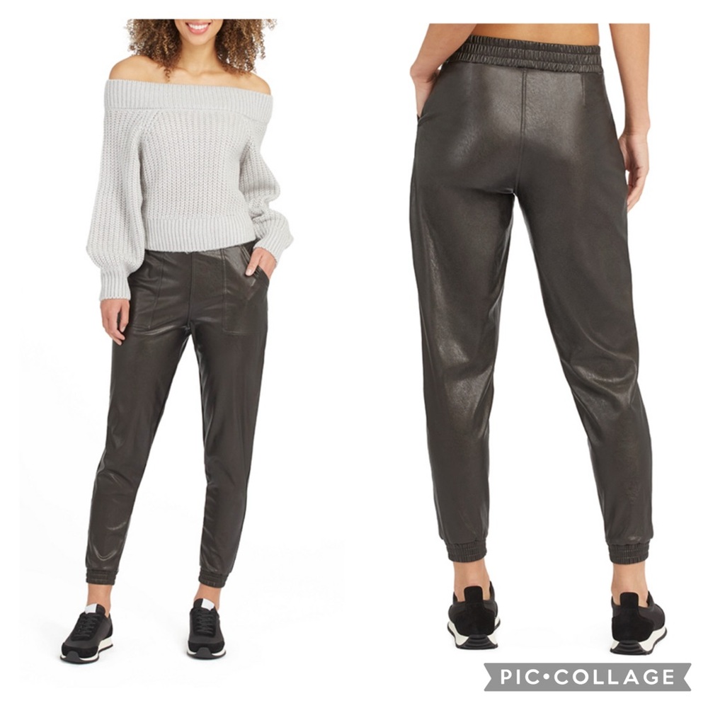 SPANX Faux Leather-Like Jogger Elastic Waist Pull On Relaxed Fit‎ Casual Size XL